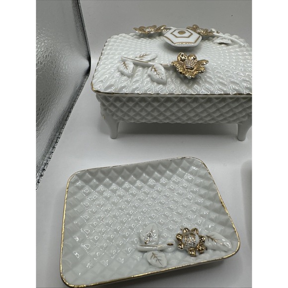 Vintage Tilso Trinket Box‎ With Matching Trinket Dishes - Picture 2 of 8